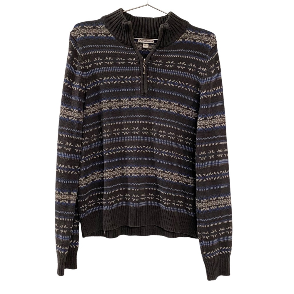 Men’s Vintage Croft & Barrow Holiday Christmas Snowflake Zip Sweater